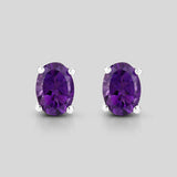 1.60 Carat Genuine Amethyst .925 Sterling Silver Earrings
