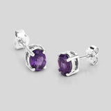 1.60 Carat Genuine Amethyst .925 Sterling Silver Earrings