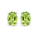 1.66 Carat Genuine Peridot .925 Sterling Silver Earrings
