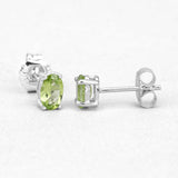 1.66 Carat Genuine Peridot .925 Sterling Silver Earrings