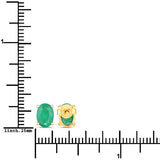 1.44 Carat Genuine Zambian Emerald 10K Yellow Gold Earrings