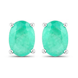 1.44 Carat Genuine Zambian Emerald 14K White Gold Earrings
