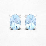 0.72 Carat Genuine Aquamarine .925 Sterling Silver Earrings