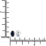 0.96 Carat Genuine Blue Sapphire 10K White Gold Earrings
