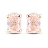 0.72 Carat Genuine Morganite .925 Sterling Silver Earrings