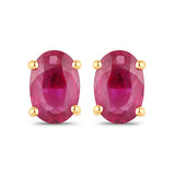 1.04 Carat Genuine Ruby 14K Yellow Gold Earrings