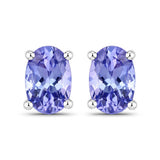 0.88 Carat Genuine Tanzanite .925 Sterling Silver Earrings