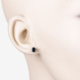 1.30 Carat Genuine Blue Sapphire 10K White Gold Earrings