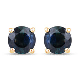 1.30 Carat Genuine Blue Sapphire 10K Yellow Gold Earrings