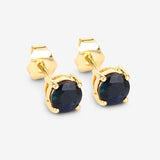 1.30 Carat Genuine Blue Sapphire 10K Yellow Gold Earrings