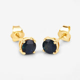 1.30 Carat Genuine Blue Sapphire 10K Yellow Gold Earrings