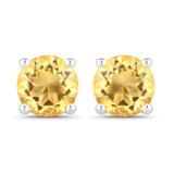 0.90 Carat Genuine Citrine .925 Sterling Silver Earrings