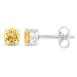 0.90 Carat Genuine Citrine .925 Sterling Silver Earrings