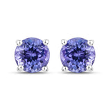 0.94 Carat Genuine Tanzanite .925 Sterling Silver Earrings