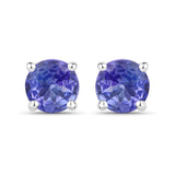 0.46 Carat Genuine Tanzanite .925 Sterling Silver Earrings