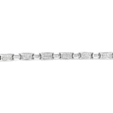 14K White Gold 2.0 Cttw Princess Cut Invisible Set Diamond Rectangular Link Bracelet (I-J Color, I1-I2 Clarity) - 7.25"