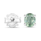 0.68 Carat Genuine Green Sapphire .925 Sterling Silver Earrings