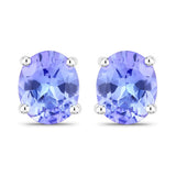 0.66 Carat Genuine Tanzanite .925 Sterling Silver Earrings