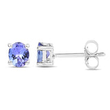 0.66 Carat Genuine Tanzanite .925 Sterling Silver Earrings
