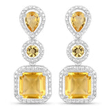 7.580 Carat Genuine Citrine .925 Sterling Silver Earrings
