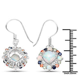 4.73 Carat Genuine Multi Stone .925 Sterling Silver Earrings
