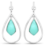 8.80 Carat Genuine Crysopharse .925 Sterling Silver Earrings