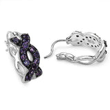 0.70 Carat Genuine Amethyst .925 Sterling Silver Earrings