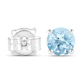 2.10 Carat Genuine Blue Topaz .925 Sterling Silver Earrings