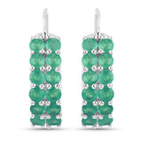 2.40 Carat Genuine Emerald .925 Sterling Silver Earrings