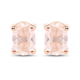 0.72 Carat Genuine Morganite .925 Sterling Silver Earrings