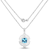 8.18 Carat Genuine Swiss Blue Topaz .925 Sterling Silver Pendant