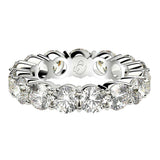 Round Cut Lab Grown Diamond Eternity Ring in 14k White Gold (5 cttw FG/VS2)
