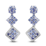 4.92 Carat Genuine Tanzanite .925 Sterling Silver Earrings
