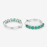 2.38 Carat Genuine Emerald .925 Sterling Silver Earrings