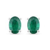 1.44 Carat Genuine Zambian Emerald 14K White Gold Earrings