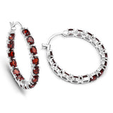 6.00 Carat Genuine Garnet .925 Sterling Silver Earrings