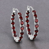 6.00 Carat Genuine Garnet .925 Sterling Silver Earrings
