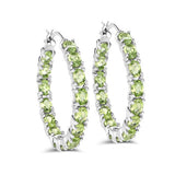 5.10 Carat Genuine Peridot .925 Sterling Silver Earrings