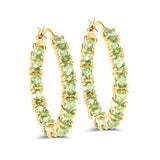 5.10 Carat Genuine Peridot .925 Sterling Silver Earrings