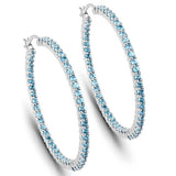 3.60 Carat Genuine Swiss Blue Topaz .925 Sterling Silver Earrings