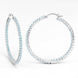 3.60 Carat Genuine Swiss Blue Topaz .925 Sterling Silver Earrings