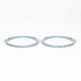 3.60 Carat Genuine Swiss Blue Topaz .925 Sterling Silver Earrings