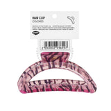 Eklips Zebra Oval Claw Clip Pink for Secure All-Day Hold