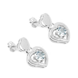 1.90 Carat Genuine Blue Topaz .925 Sterling Silver Earrings