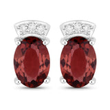 1.35 Carat Genuine Pink Tourmaline and White Diamond 14K White Gold Earrings