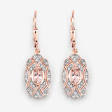 1.04 Carat Genuine Morganite and White Topaz .925 Sterling Silver Earrings