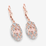 1.04 Carat Genuine Morganite and White Topaz .925 Sterling Silver Earrings