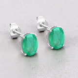 2.40 Carat Genuine Zambian Emerald 10K White Gold Earrings