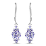 2.04 Carat Genuine Tanzanite .925 Sterling Silver Earrings