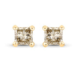 0.31 Carat Genuine Champagne Diamond 14K Yellow Gold Earrings (I1-I2)